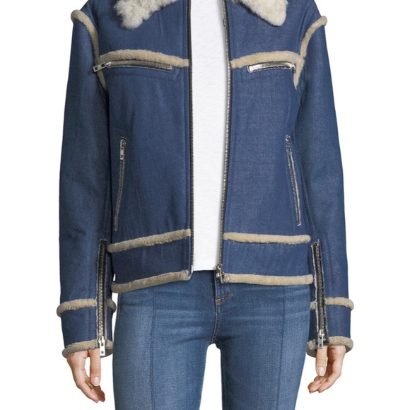 Rag and Bone Denim Shearling Jacket Size Medium - Picture 6 of 6
